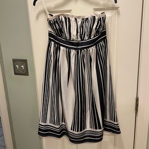 Corey Lynn Calter size 4 strapless silk dress black cream GORGEOUS! designer